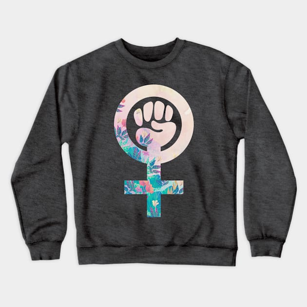 Feminist Raised Fist Crewneck Sweatshirt by Lazarino